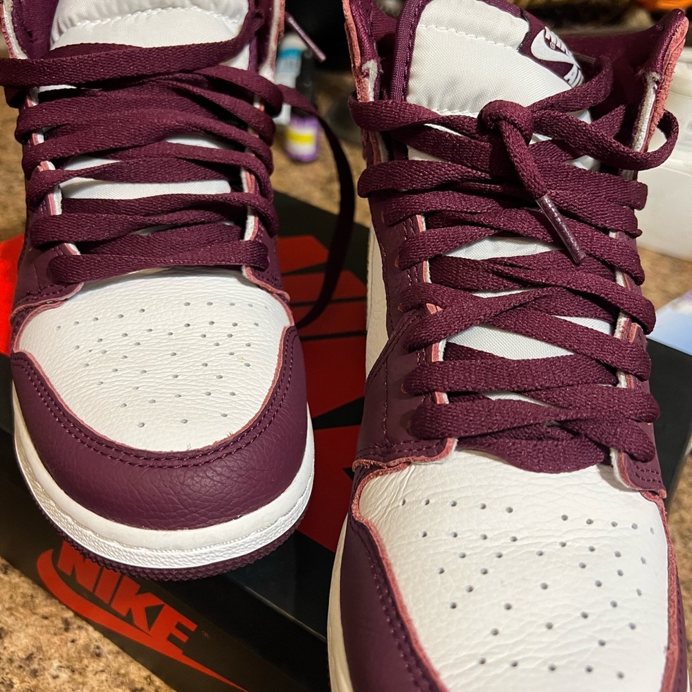 Nike Burgundy and White Sneakers